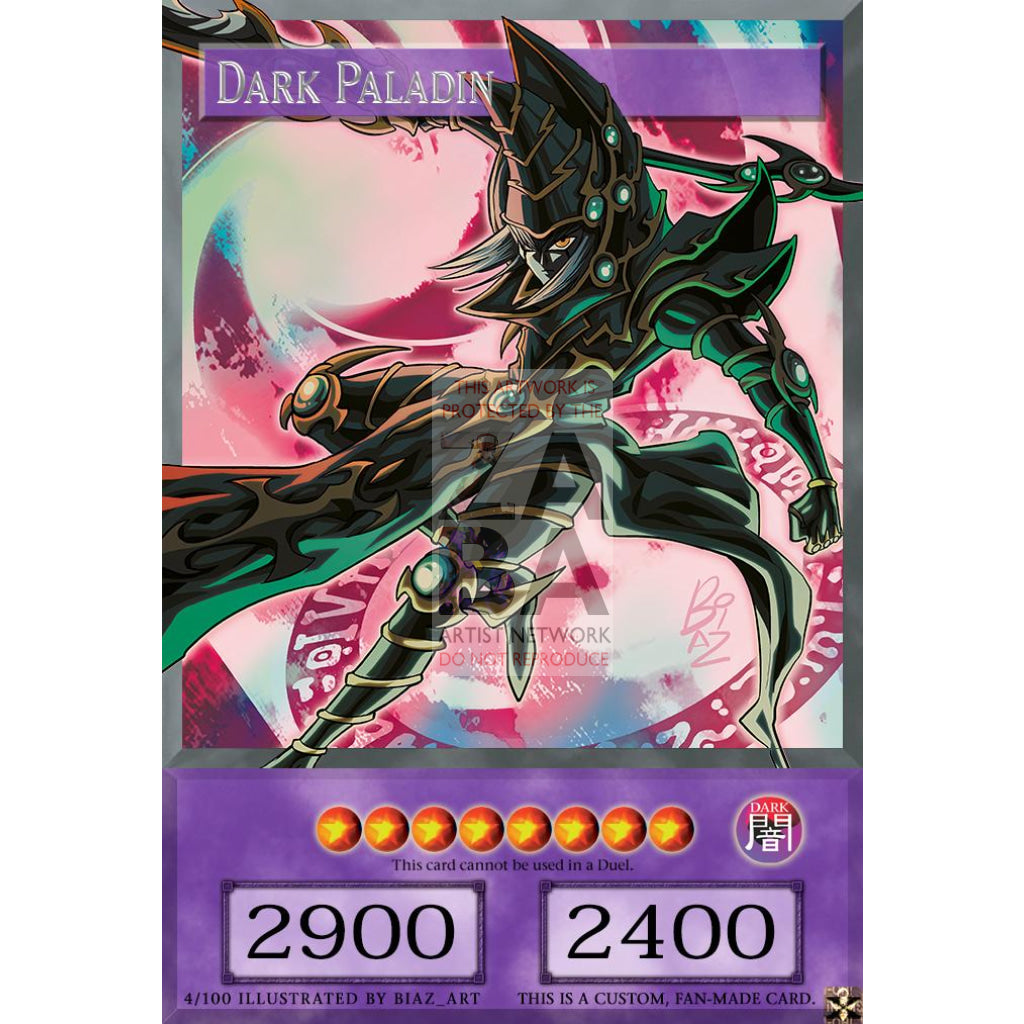 Dark Paladin Full Art Orica - Custom Yu-Gi-Oh! Card No Effect Box Silver Foil