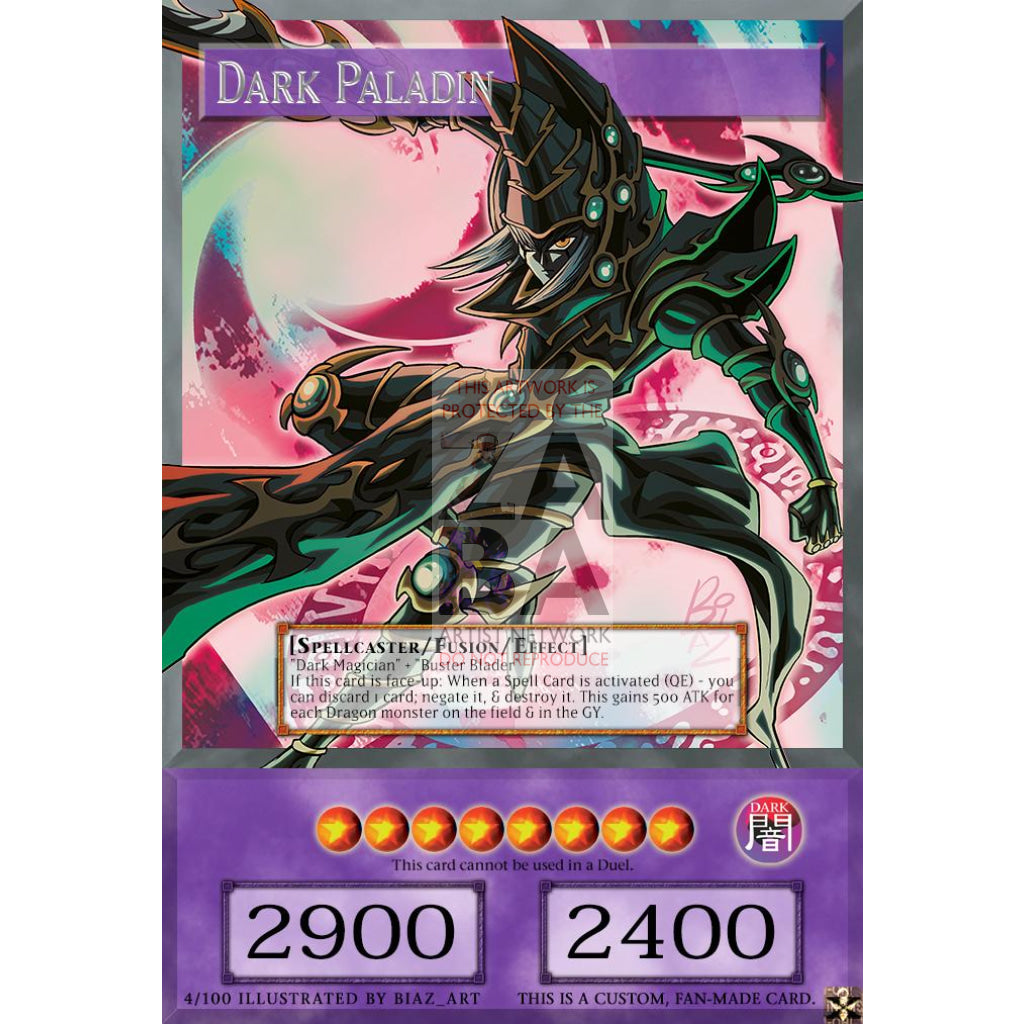 Dark Paladin Full Art Orica - Custom Yu-Gi-Oh! Card Silver Foil