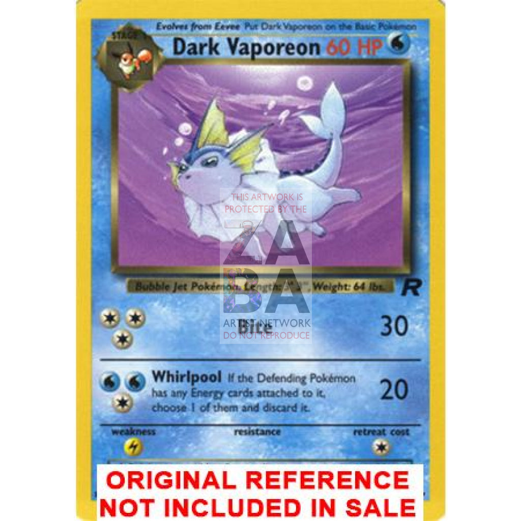 Dark Vaporeon Team Rocket 45/82 8"x10.5" Holographic Poster + Card Gift Set - ZabaTV