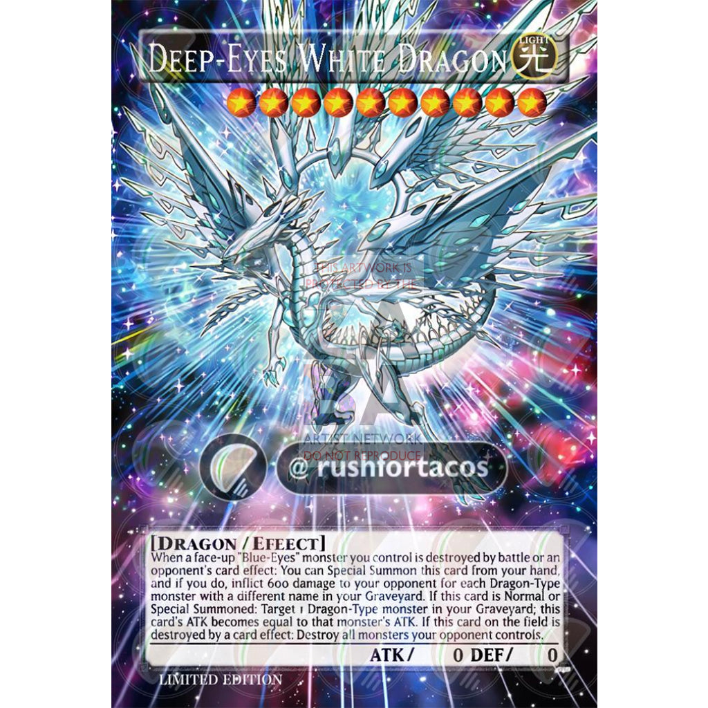 Deep-Eyes White Dragon Full Art ORICA - Custom Yu-Gi-Oh! Card - ZabaTV