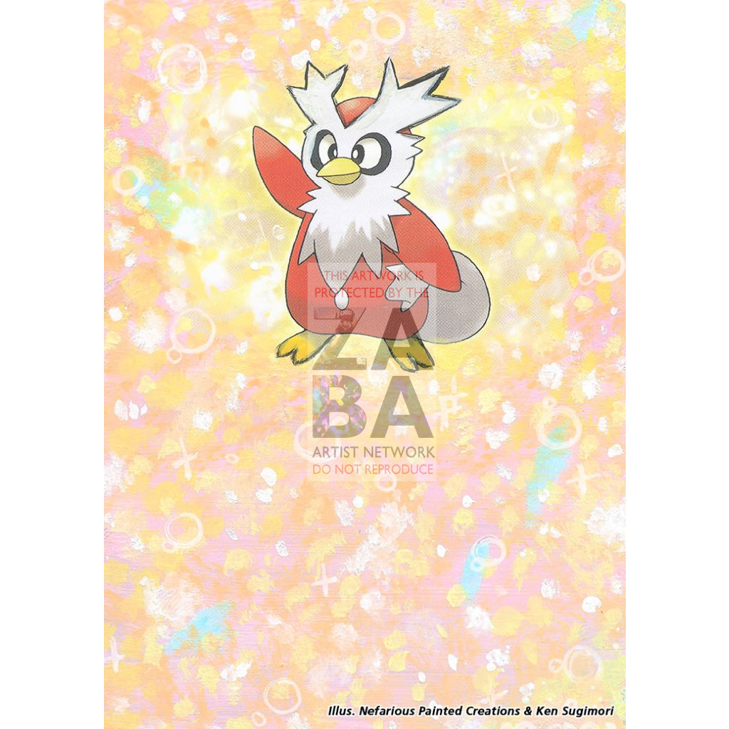 Delibird 57/214 Lost Thunder Extended Art Custom Pokemon Card Silver Holo