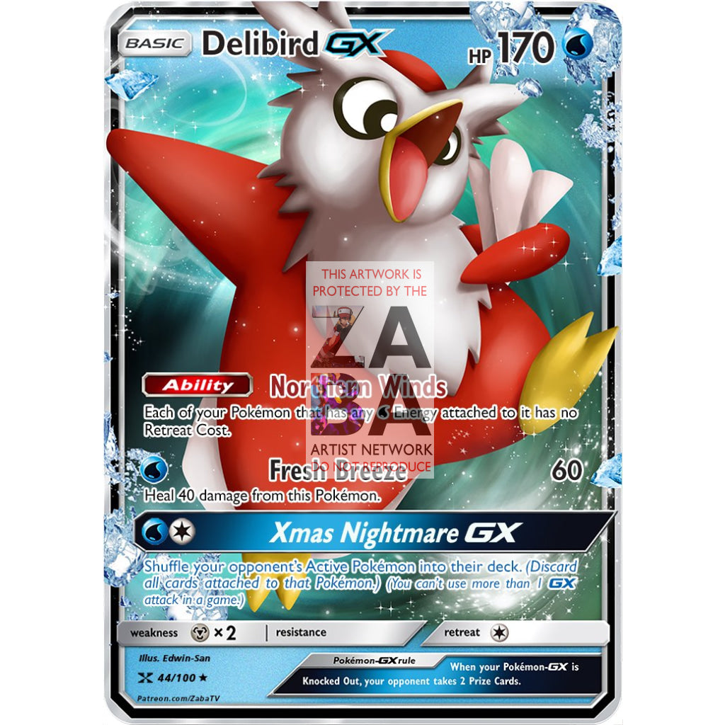 Delibird GX Custom Pokemon Card - ZabaTV