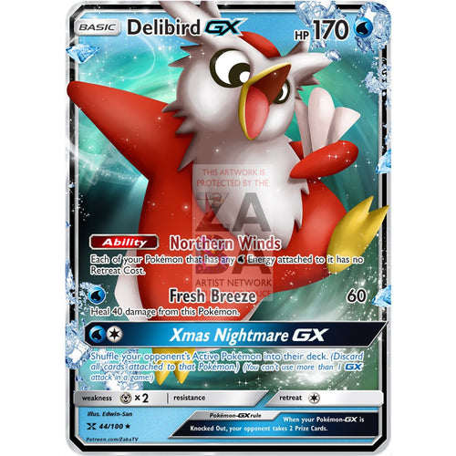 Delibird Gx Custom Pokemon Card