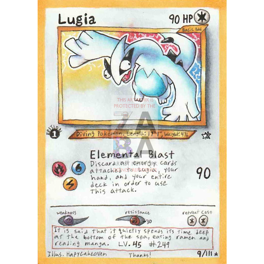 Derpy Lugia 9/111 Neo Genesis Custom Pokemon Card - ZabaTV
