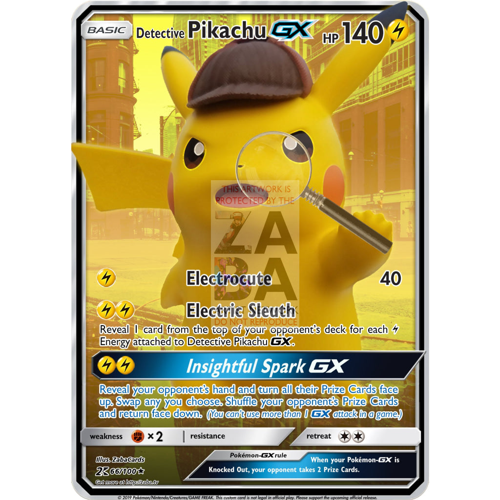 Detective Pikachu GX Custom Pokemon Card - ZabaTV