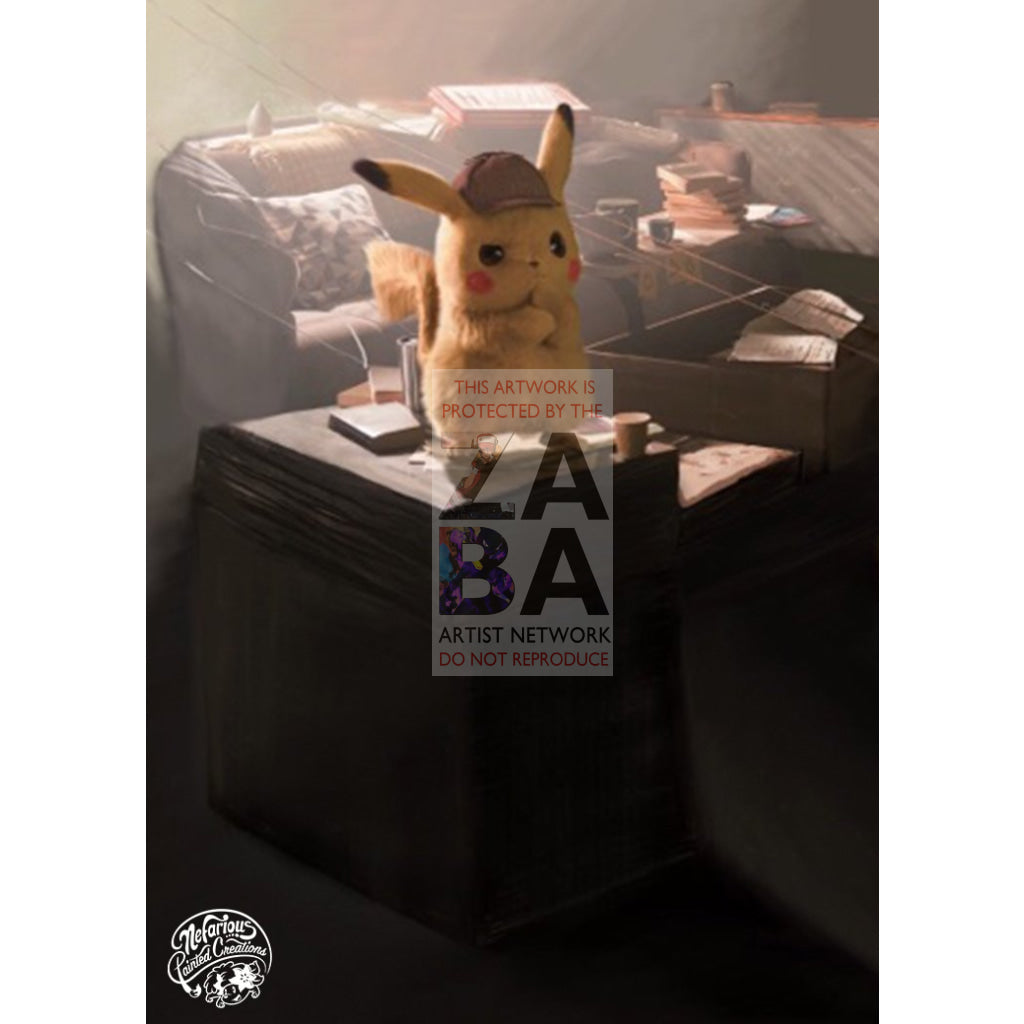 Detective Pikachu SM195 Promo Extended Art Custom Pokemon Card - ZabaTV
