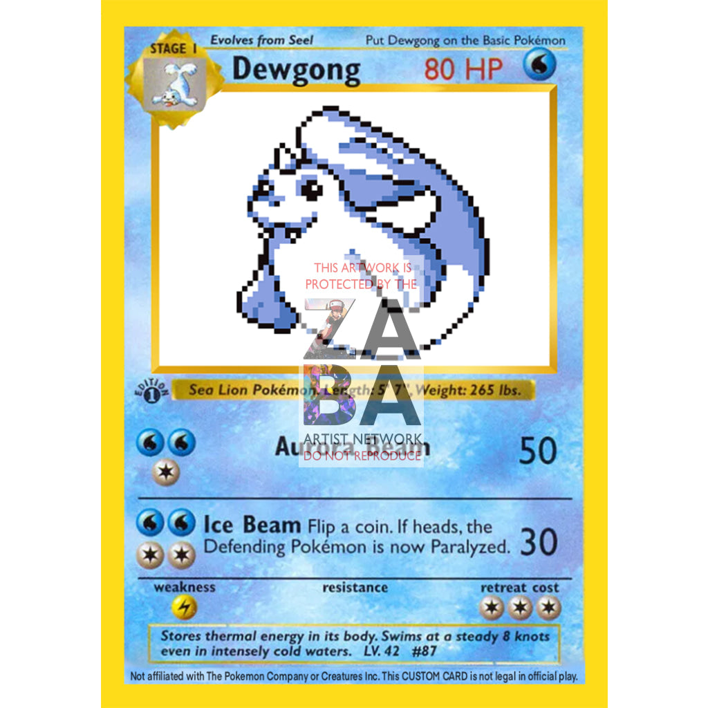 Dewgong Game Sprite Custom Pokemon Card - ZabaTV