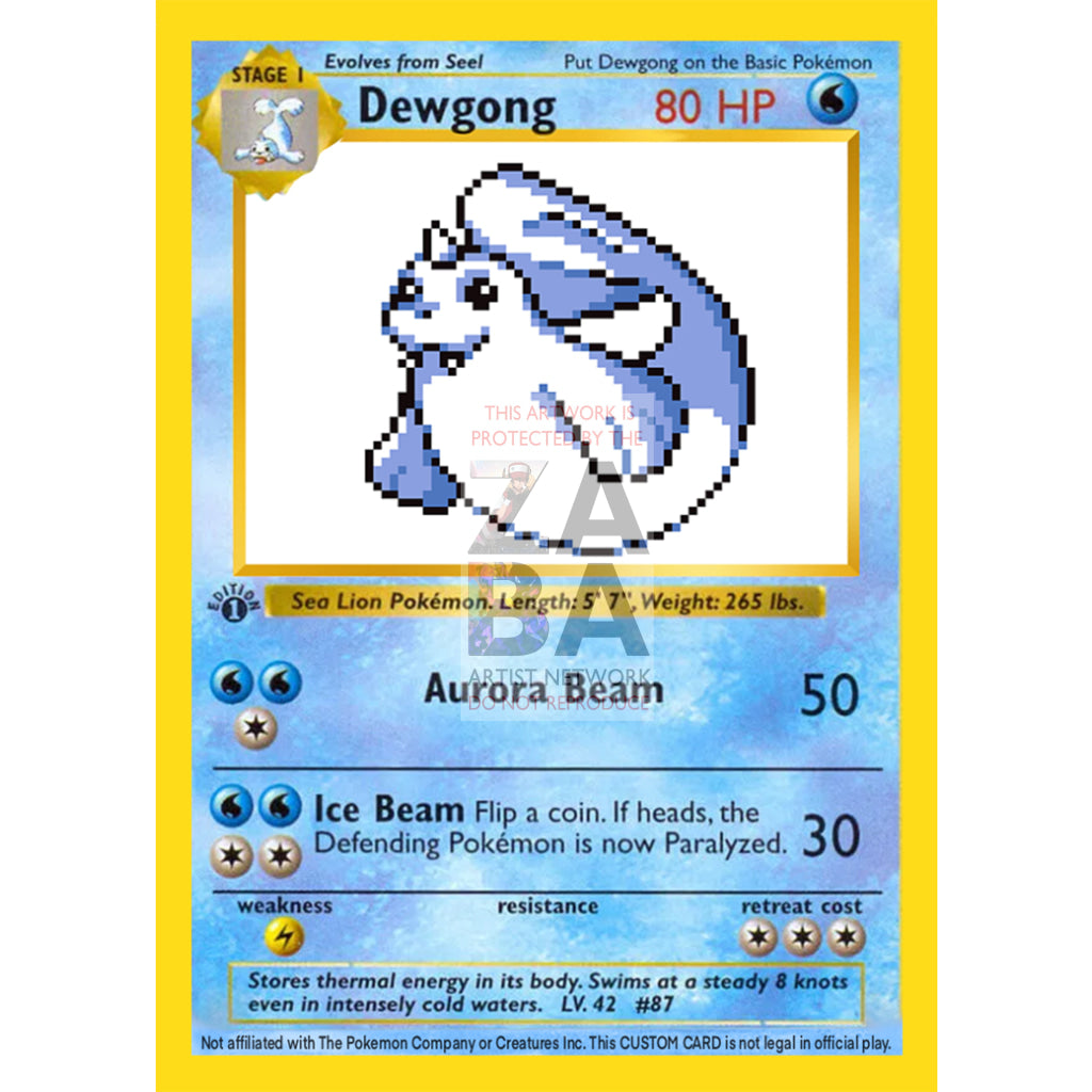 Dewgong Game Sprite Custom Pokemon Card - ZabaTV