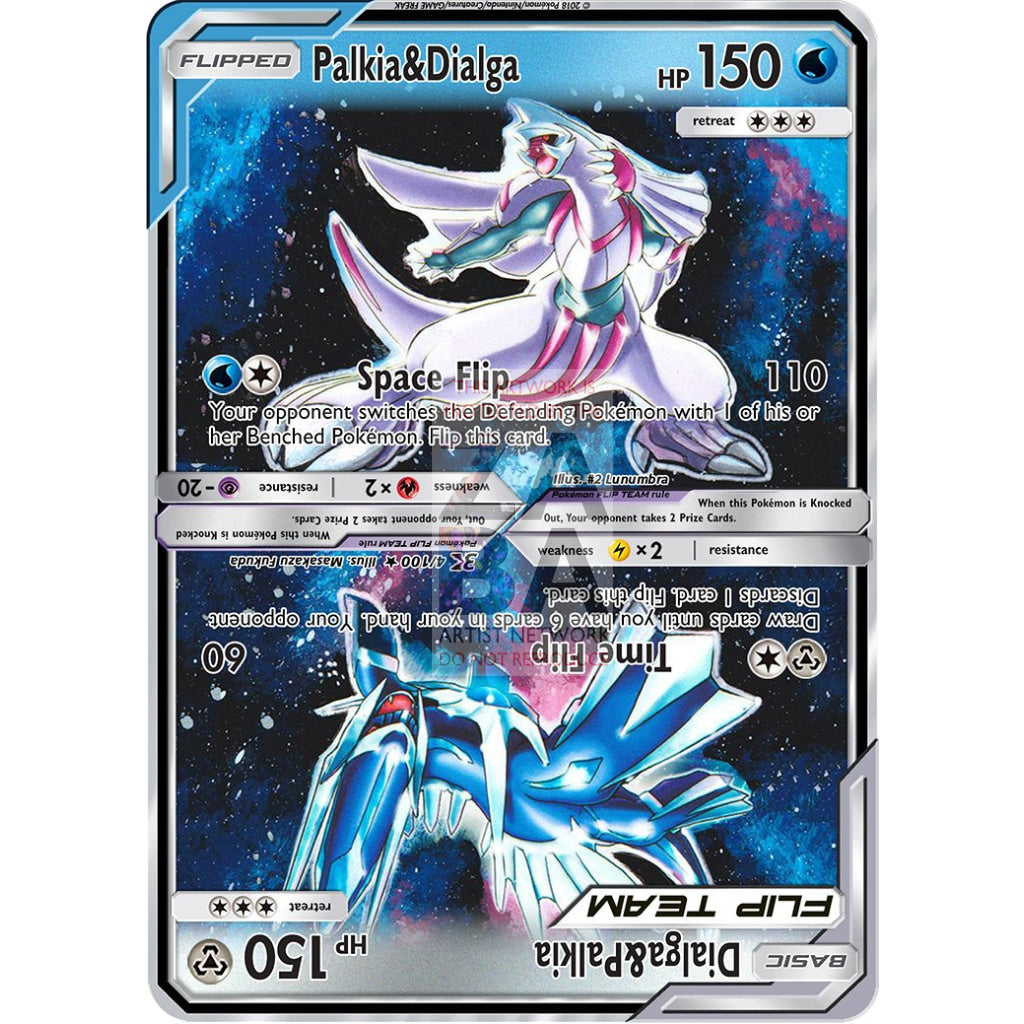 Dialga & Palkia FLIP TEAM Custom Pokemon Card - ZabaTV