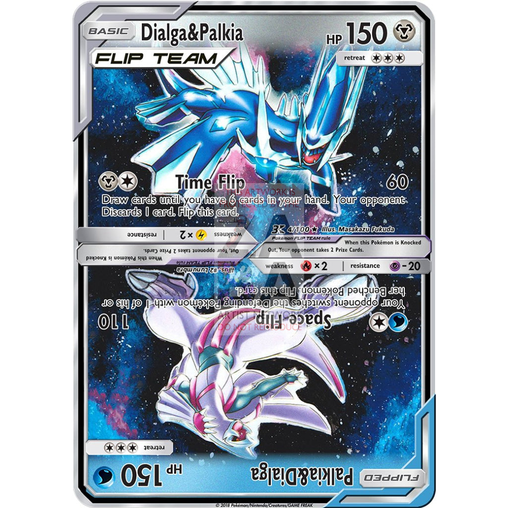 Dialga & Palkia Flip Team Custom Pokemon Card
