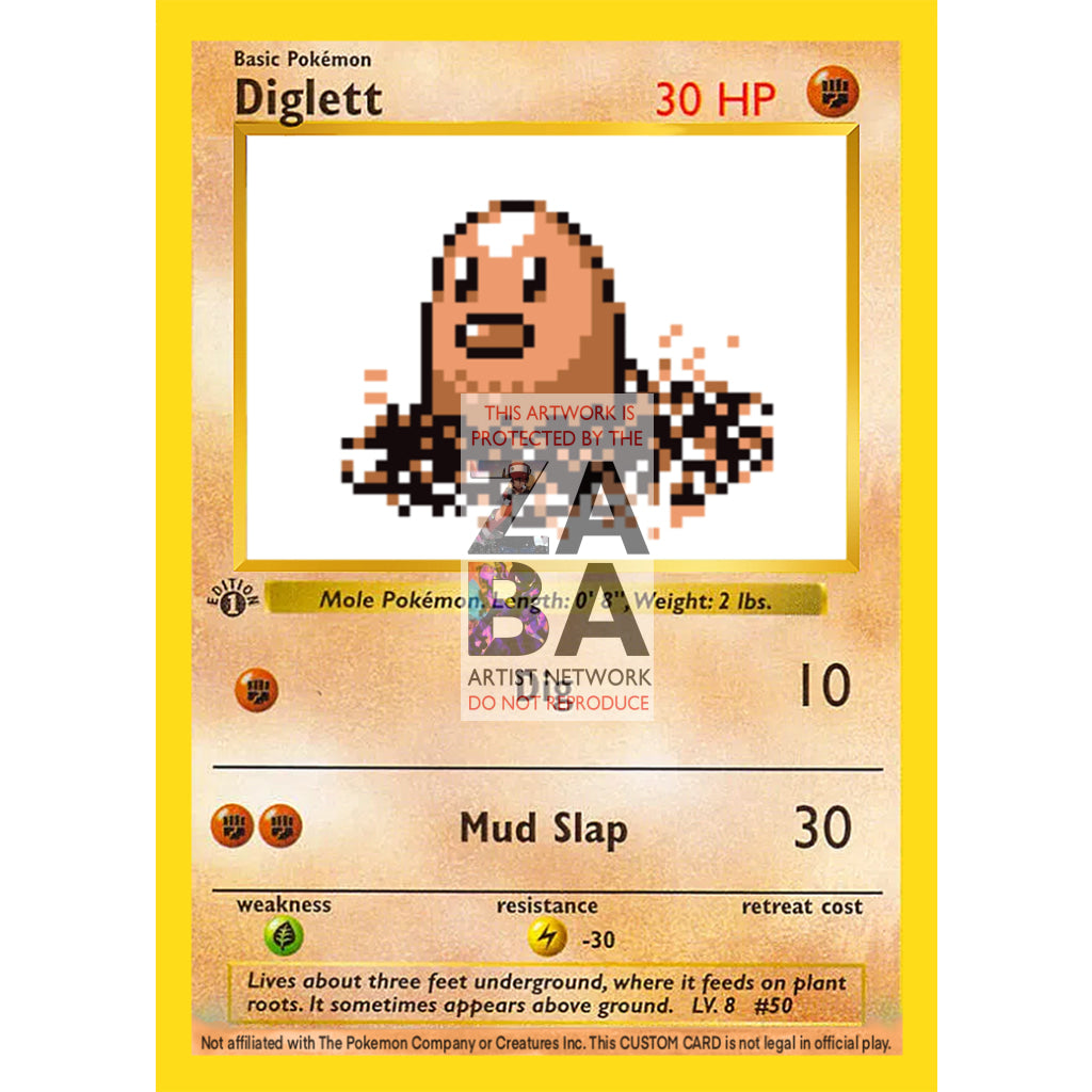 Diglett Game Sprite Custom Pokemon Card - ZabaTV