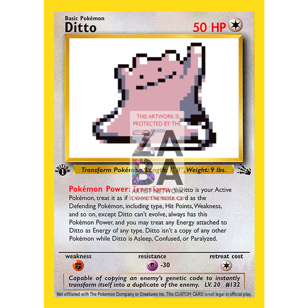 Ditto Game Sprite Custom Pokemon Card - ZabaTV