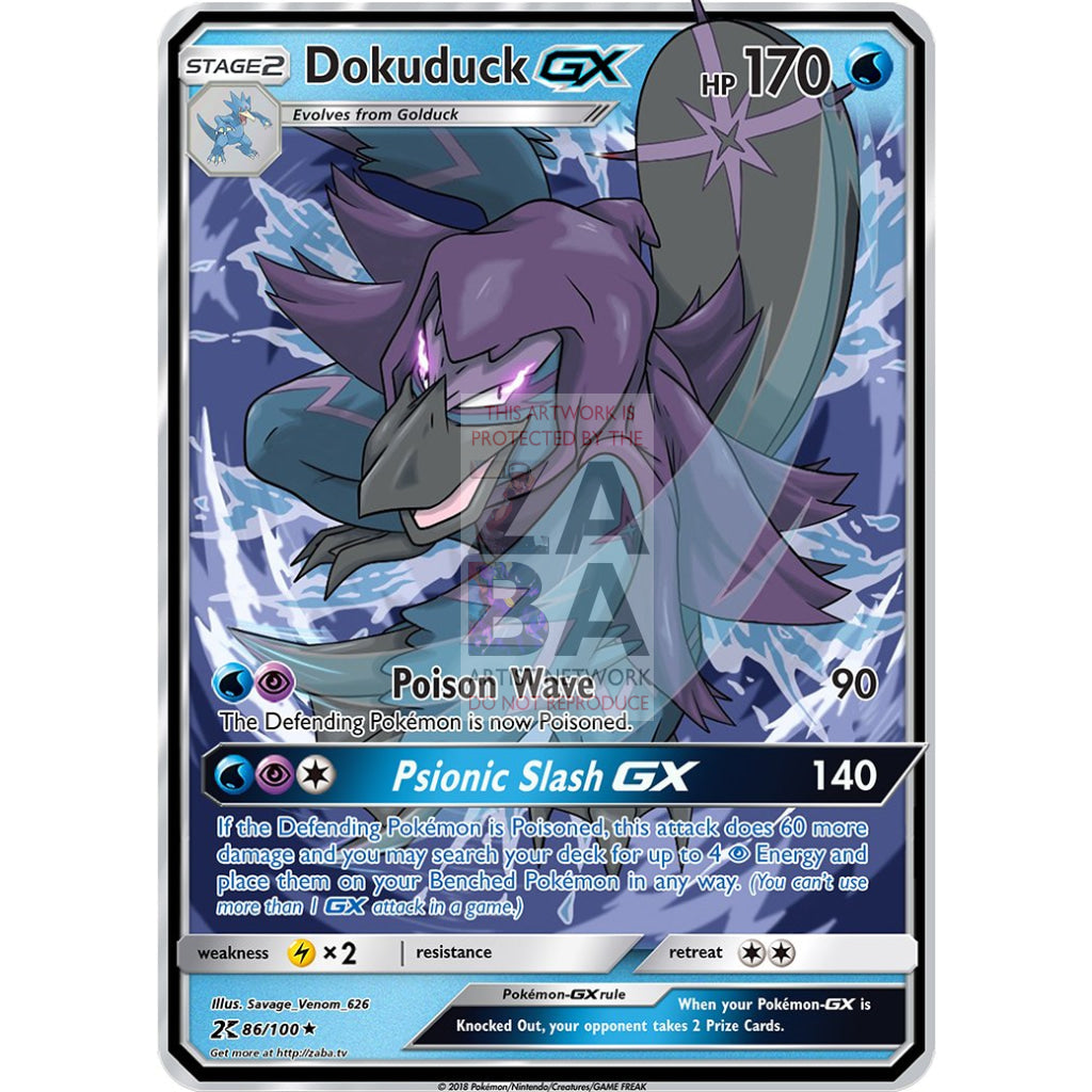 Dokuduck GX (Golduck Evolution) Custom Pokemon Card - ZabaTV