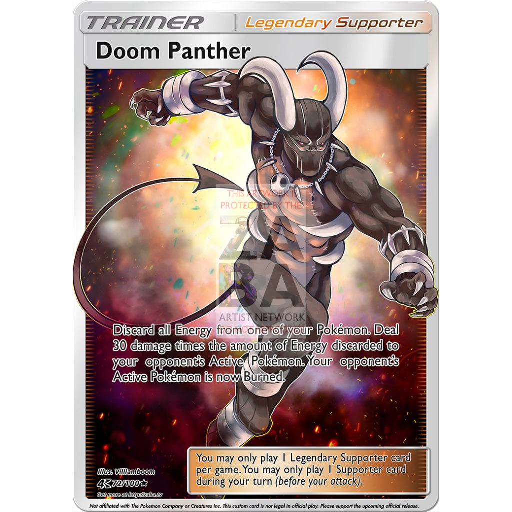 Doom Panther (Legendary Trainer) Custom Pokemon Card Silver Foil