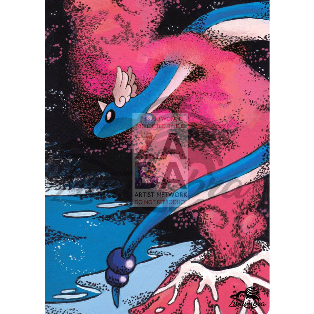 Dragonair 14/97 Ex Dragon Extended Art Custom Pokemon Card Textless Silver Holographic