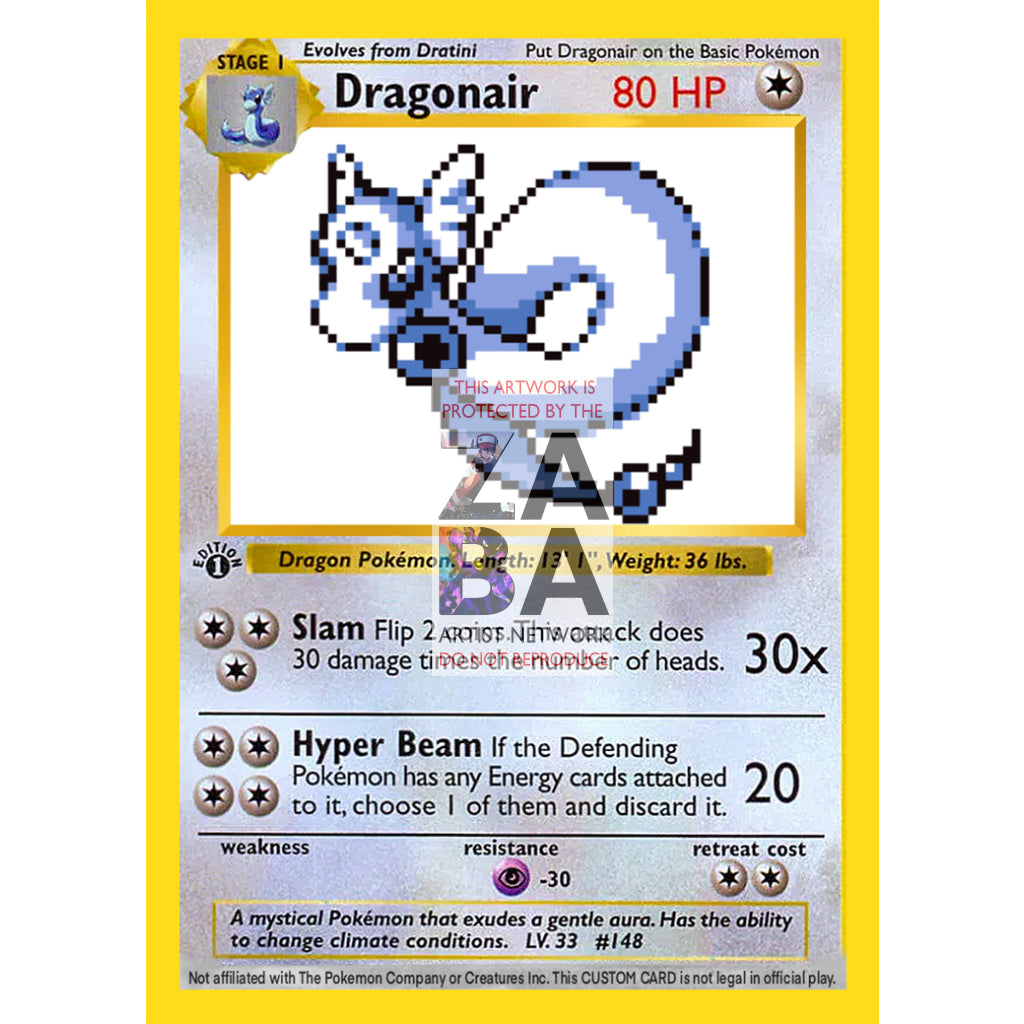 Dragonair Game Sprite Custom Pokemon Card - ZabaTV