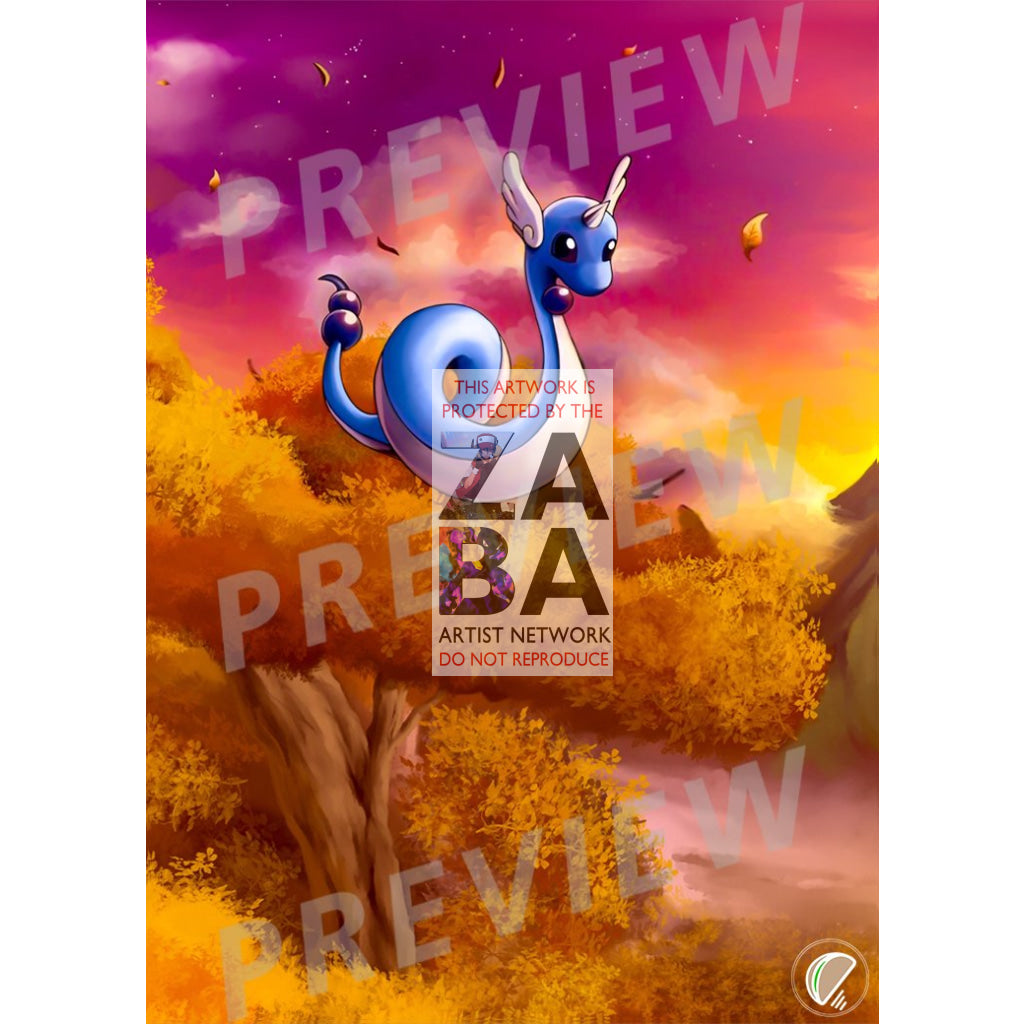 Dragonair T-Promo 17 Extended Art Custom Pokemon Card - ZabaTV