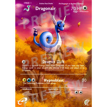 Dragonair T-Promo 17 Extended Art Custom Pokemon Card With Text Silver Foil