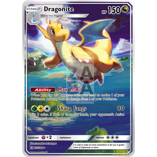 Dragonite 51/108 Xy Roaring Skies Extended Art Custom Pokemon Card Silver Holographic