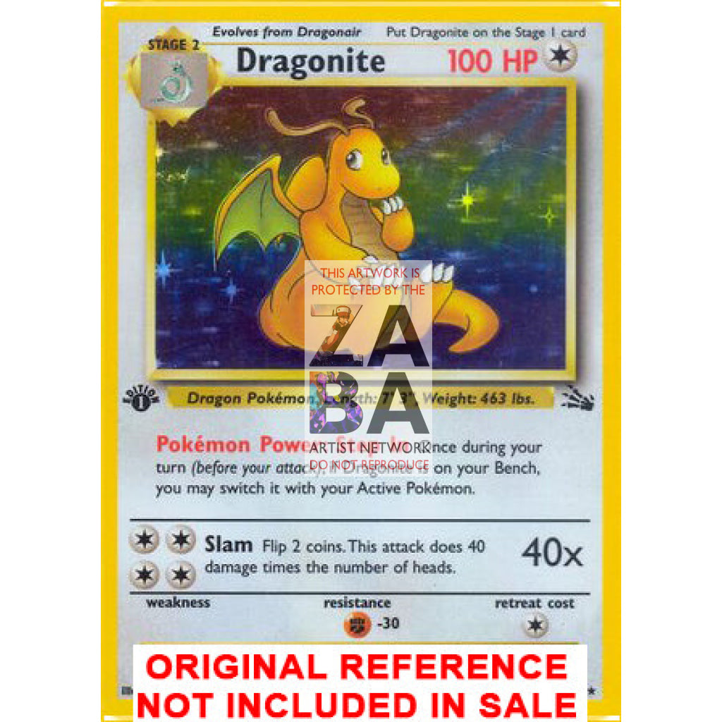 Dragonite Reimagined 4/62 Fossil Set Extended Art Custom Pokemon Card