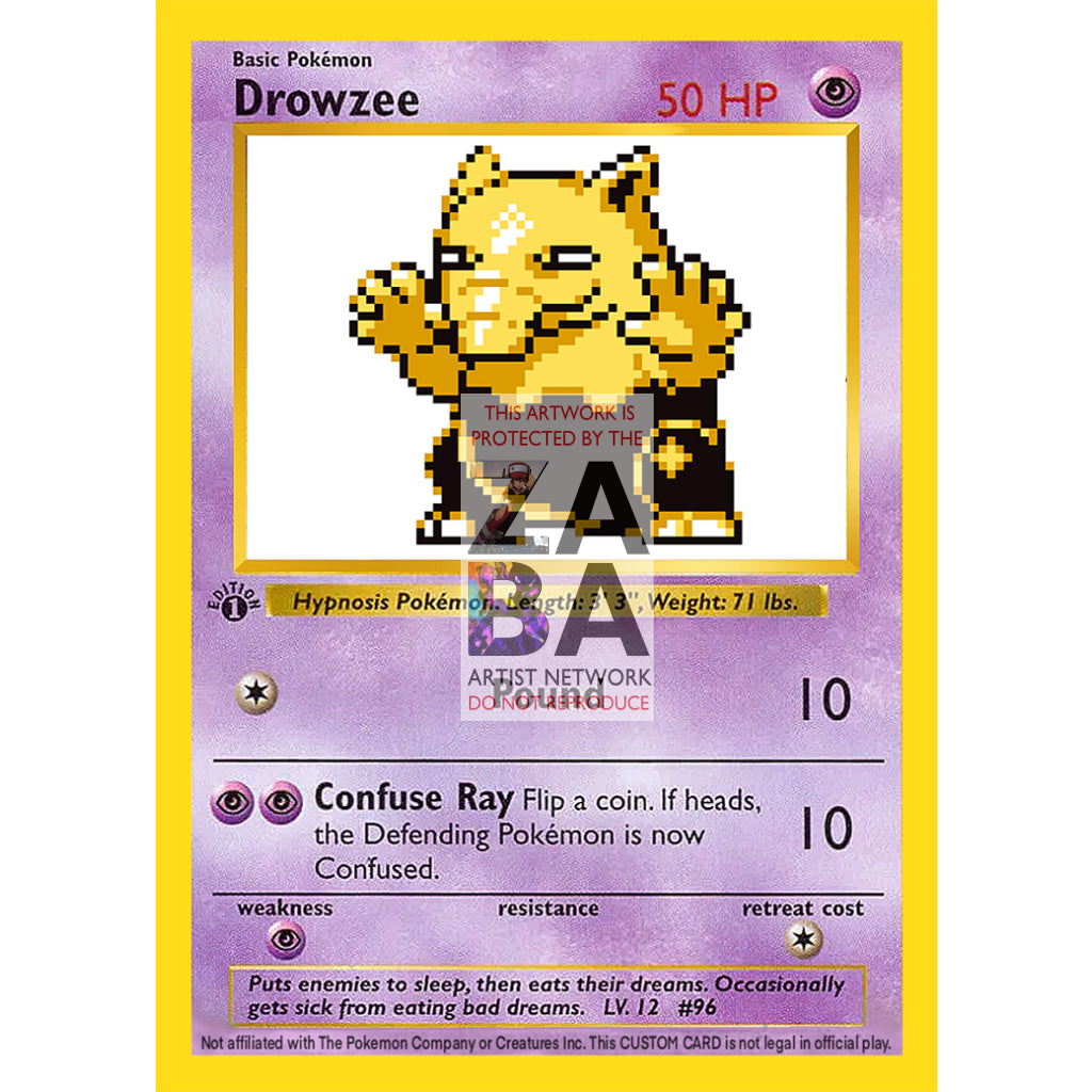 Drowzee Game Sprite Custom Pokemon Card - ZabaTV