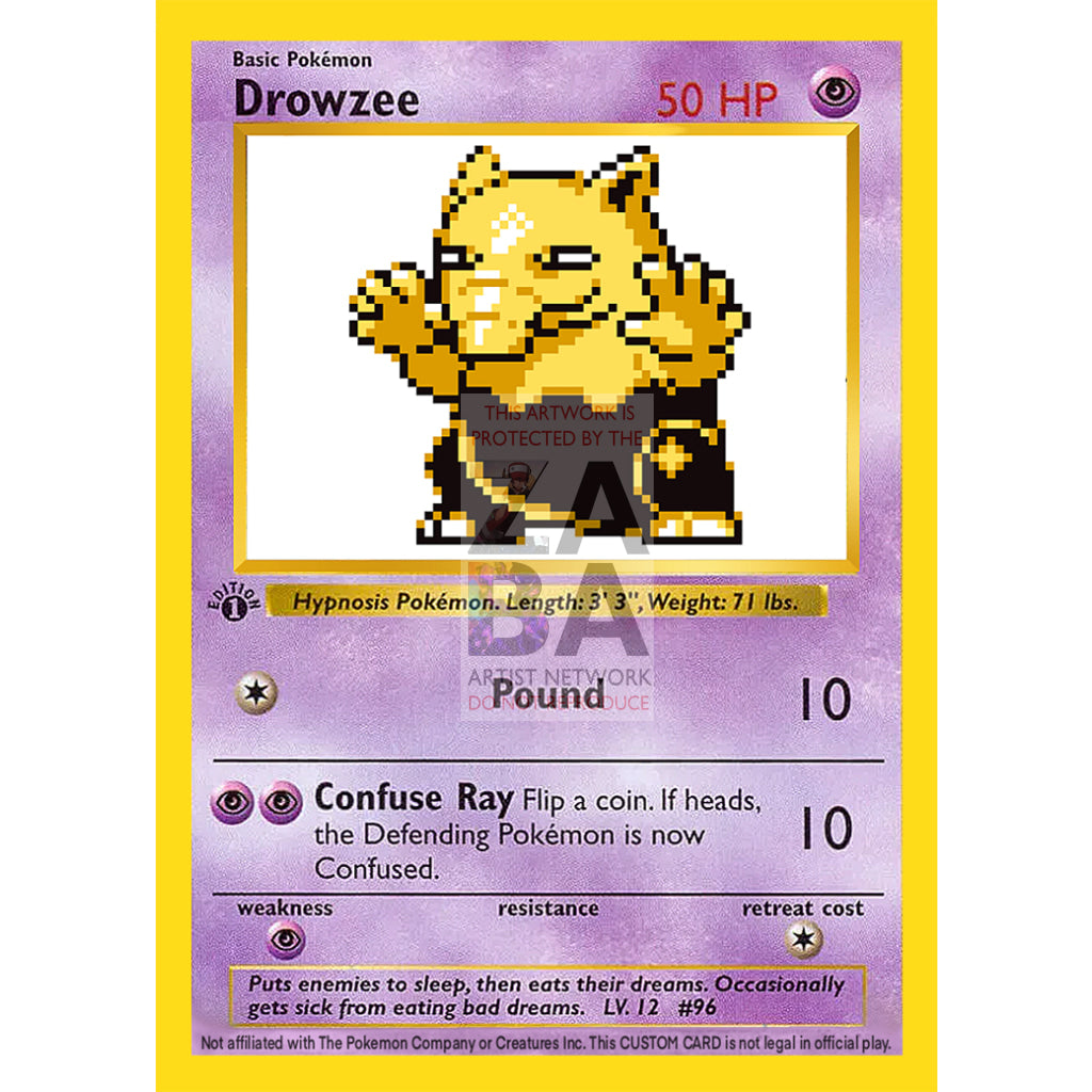 Drowzee Game Sprite Custom Pokemon Card - ZabaTV