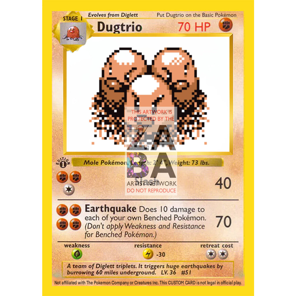 Dugtrio Game Sprite Custom Pokemon Card - ZabaTV