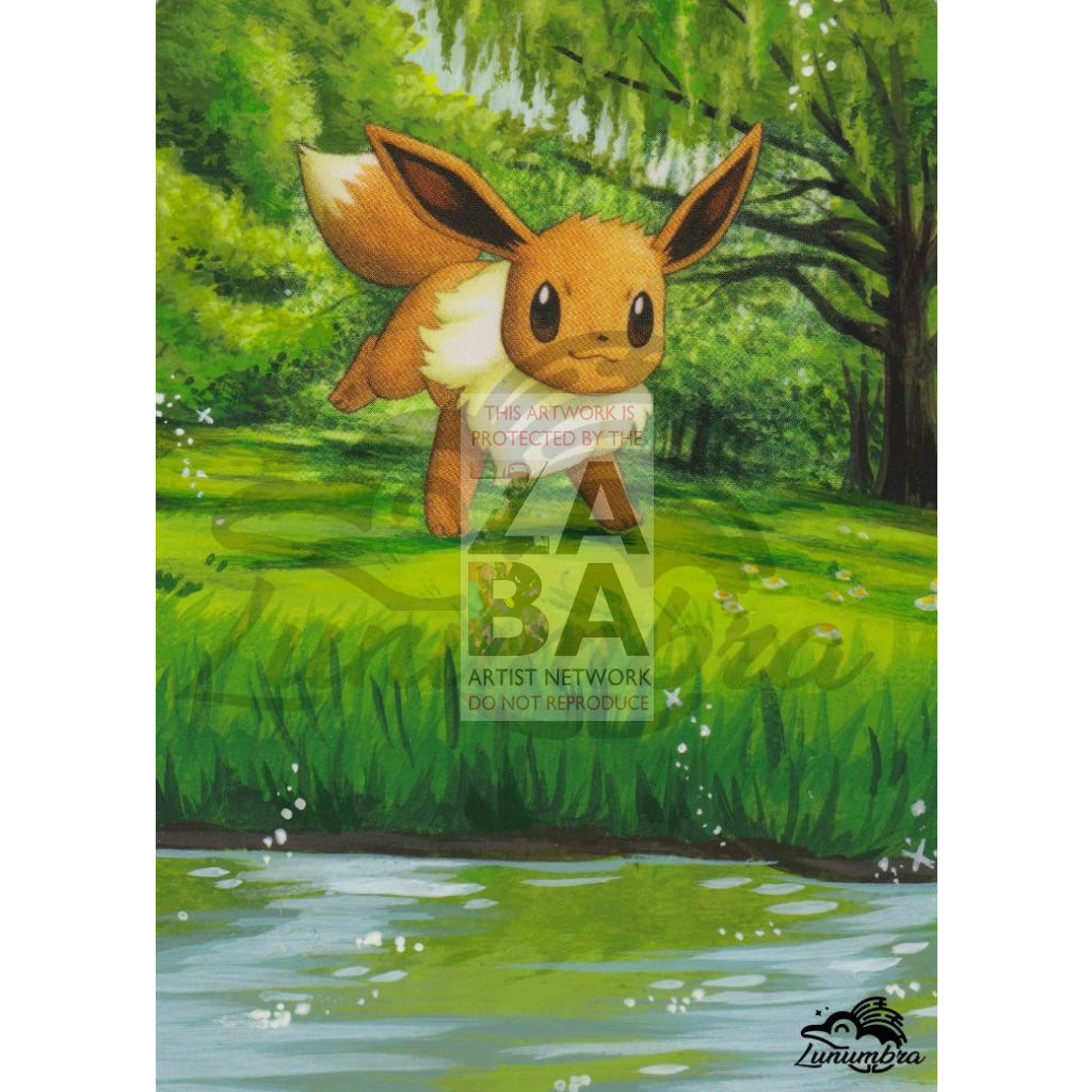 Eevee 59/120 Rising Rivals Extended Art Custom Pokemon Card Textless Silver Holographic