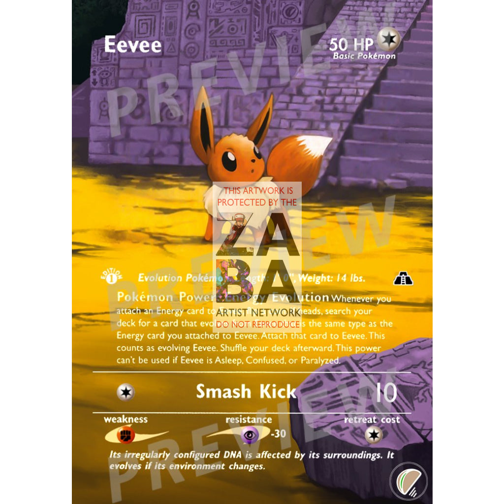 Eevee No. 133 Neo 2 (Japanese Set) Extended Art Custom Pokemon Card - ZabaTV