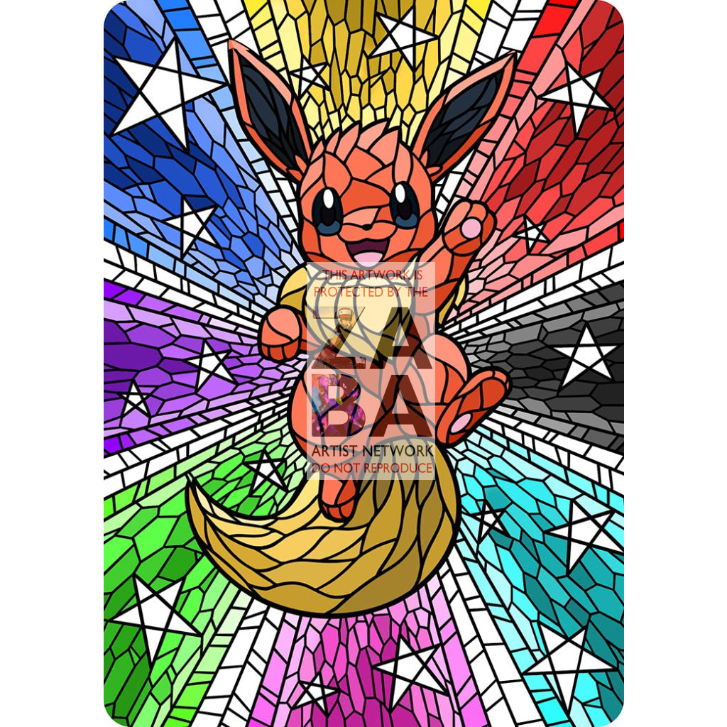 Eevee V Stained-Glass (Textless) Custom Pokemon Card - ZabaTV