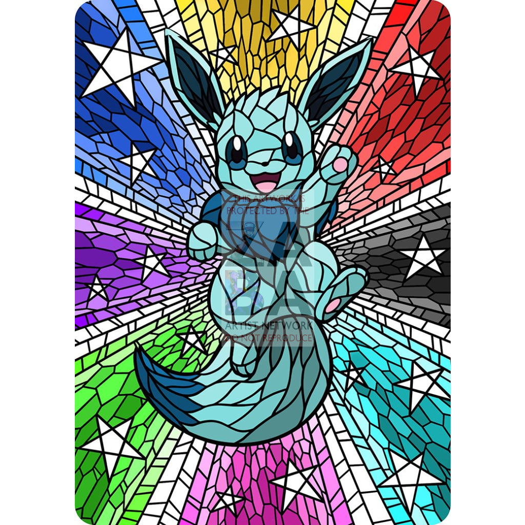 Eevee V Stained-Glass (Textless) Custom Pokemon Card - ZabaTV