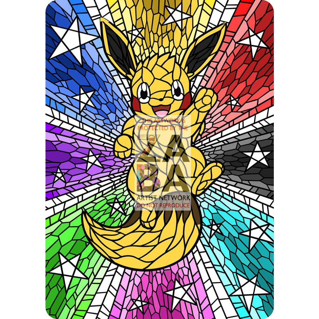 Eevee V Stained-Glass (Textless) Custom Pokemon Card - ZabaTV