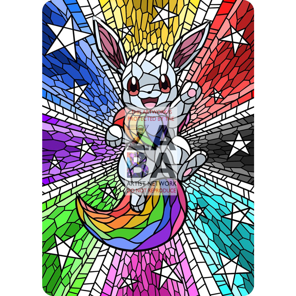 Eevee V Stained-Glass (Textless) Custom Pokemon Card - ZabaTV