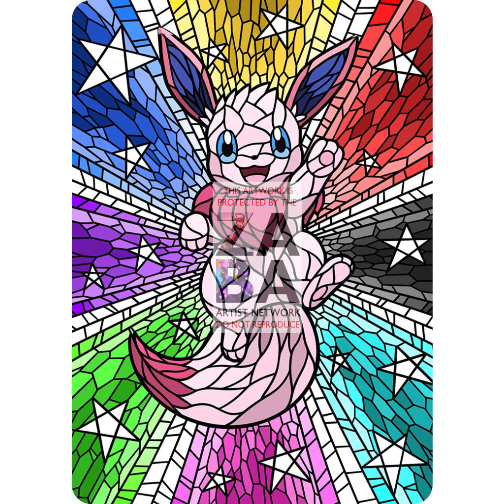 Eevee V Stained-Glass (Textless) Custom Pokemon Card - ZabaTV