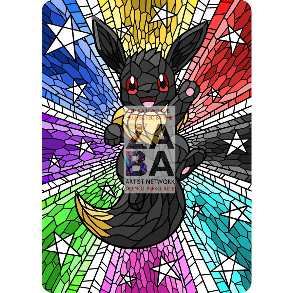 Eevee V Stained-Glass (Textless) Custom Pokemon Card - ZabaTV