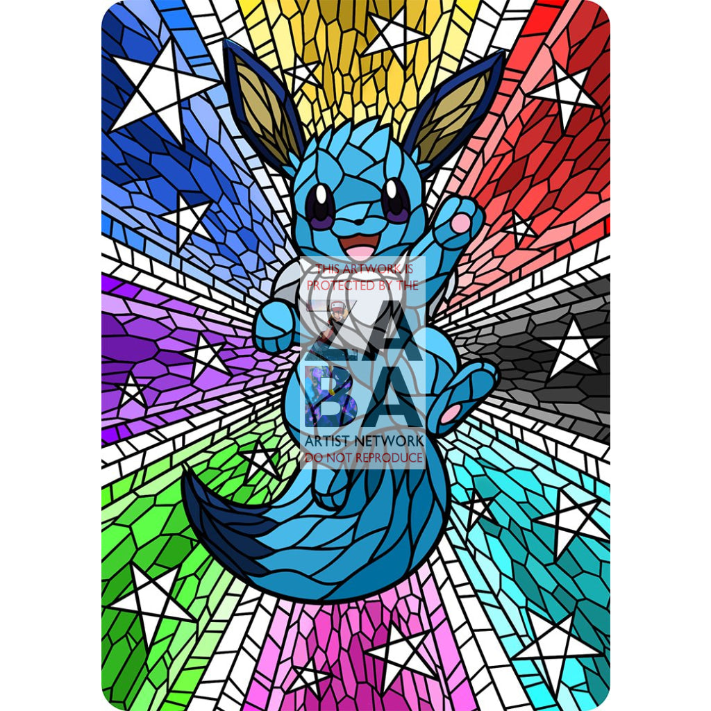 Eevee V Stained-Glass (Textless) Custom Pokemon Card - ZabaTV