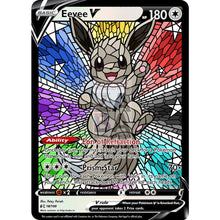 Eevee V Stained-Glass (With Text) Custom Pokemon Card