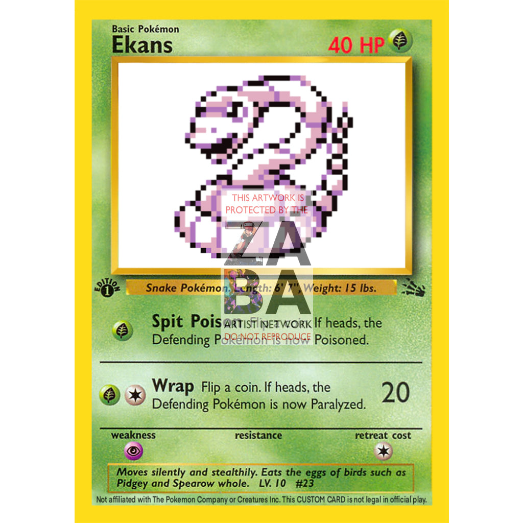 Ekans Game Sprite Custom Pokemon Card - ZabaTV