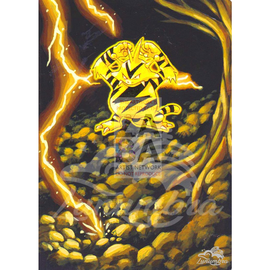 Electabuzz 20/102 Base Set Extended Art Custom Pokemon Card Textless Silver Holographic