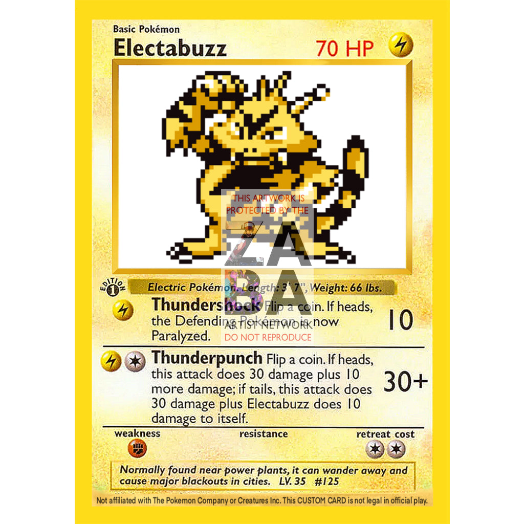 Electabuzz Game Sprite Custom Pokemon Card - ZabaTV