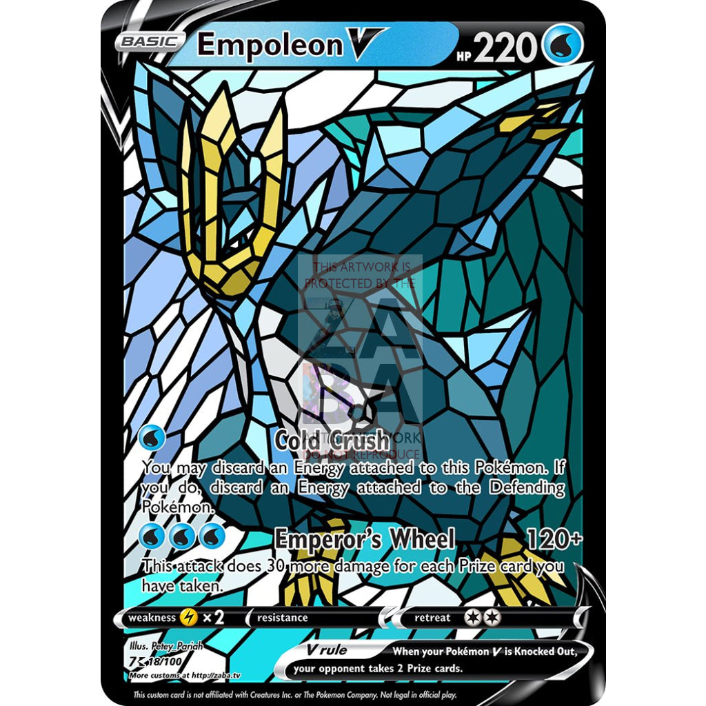 Empoleon V Stained-Glass Custom Pokemon Card - ZabaTV