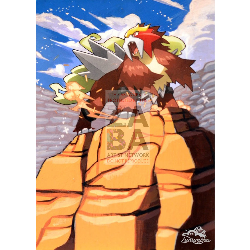 Entei 14/98 Ancient Origins Extended Art Custom Pokemon Card Textless Silver Holographic