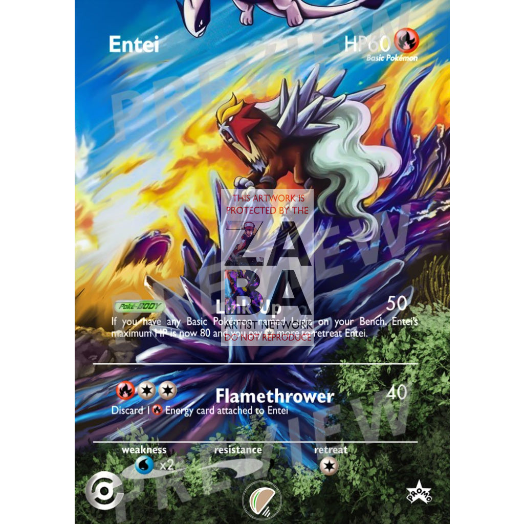 Entei Japanese Happy Adventure Rally 2002 Promo 43 Extended Art Custom Pokemon Card - ZabaTV