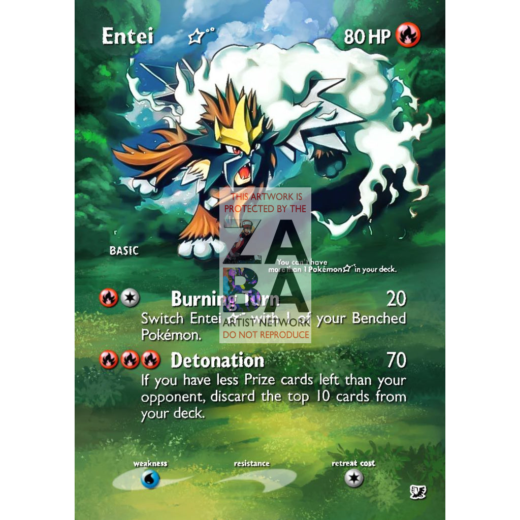 Entei Star 113/115 Unseen Forces Extended Art Custom Pokemon Card - ZabaTV