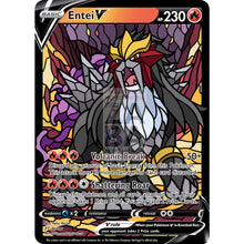 Entei V Stained - Glass Custom Pokemon Card Dark / Silver Foil
