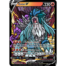 Entei V Stained - Glass Custom Pokemon Card North Wind / Silver Foil