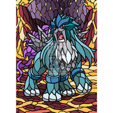 Entei V Stained - Glass Custom Pokemon Card North Wind Textless / Silver Foil