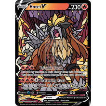 Entei V Stained - Glass Custom Pokemon Card Shining / Silver Foil