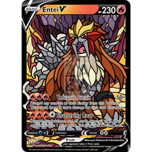 Entei V Stained - Glass Custom Pokemon Card Standard / Silver Foil