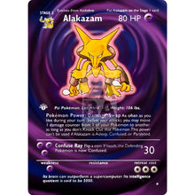 Entire Base Set Extended Art! (Choose A Single) Custom Pokemon Cards Alakazam Card